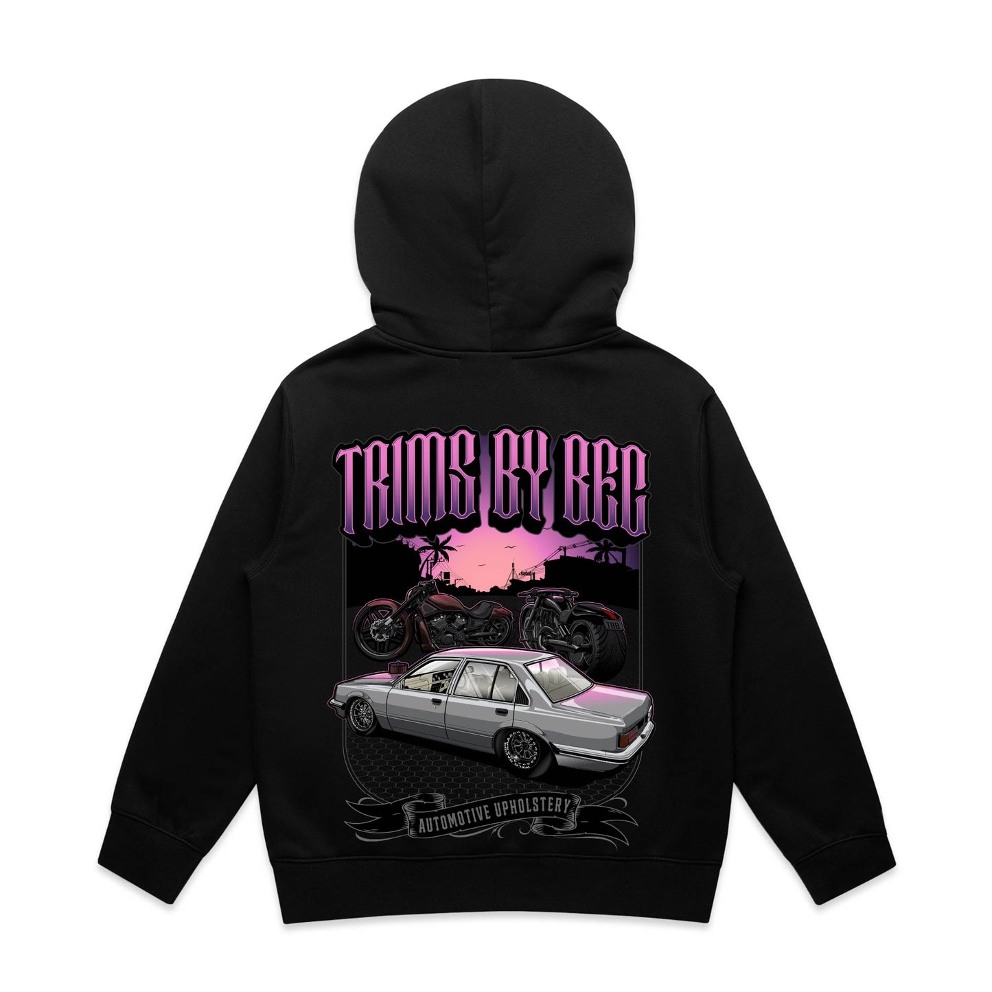 PREORDER!! Pink And Black Trims By Bec Kids Hoodie