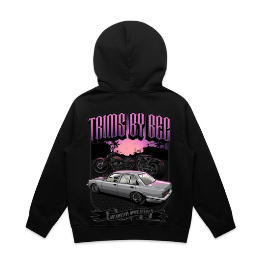 PREORDER!! Pink And Black Trims By Bec Kids Hoodie