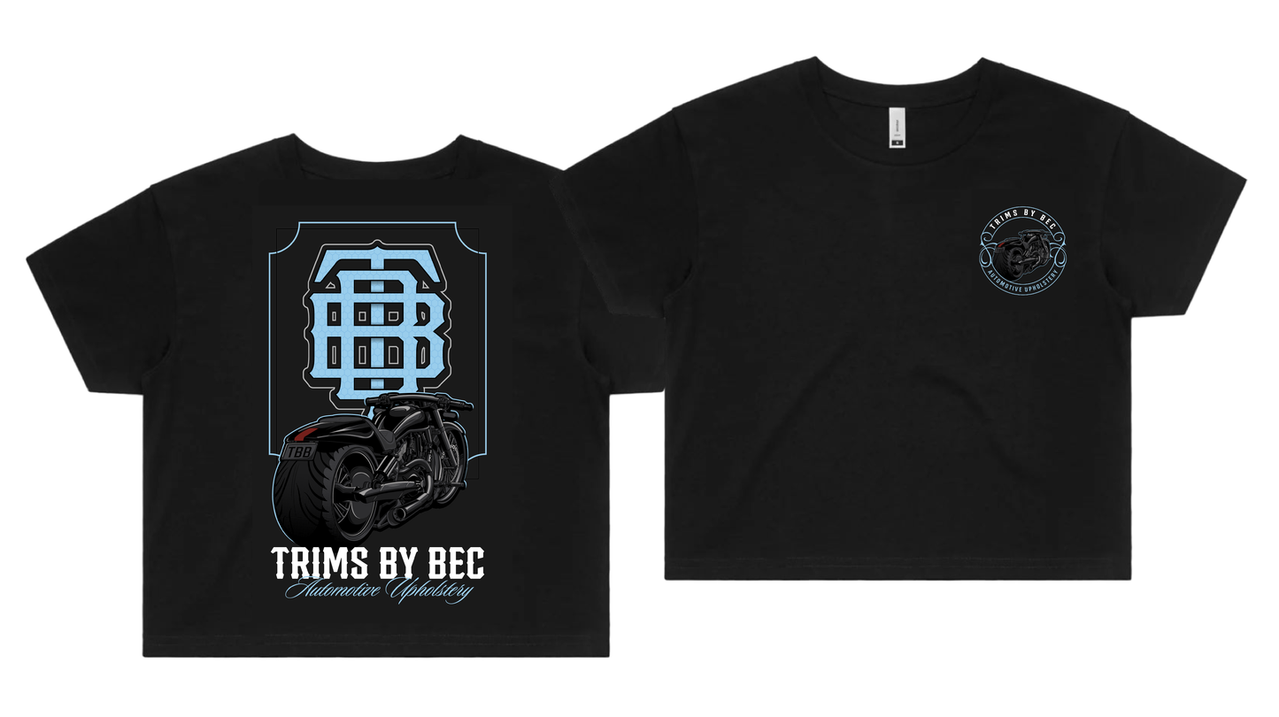 Women's Baby Blue V-rod Crop Top