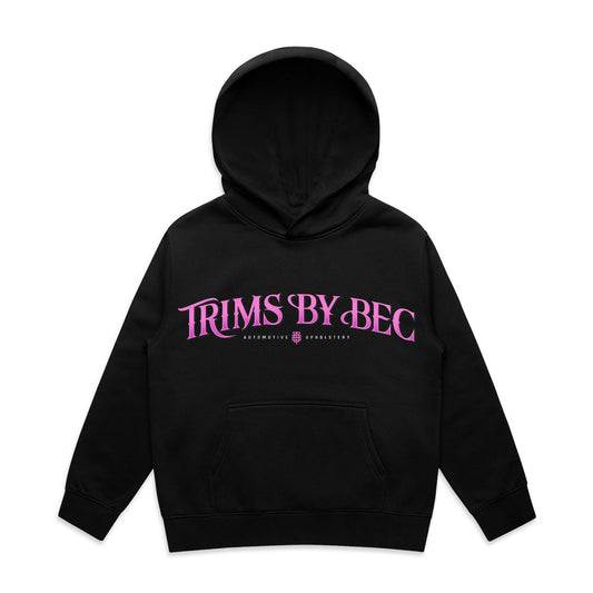 PREORDER!! Pink And Black Trims By Bec Kids Hoodie
