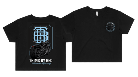 Women's Baby Blue V-rod Crop Top